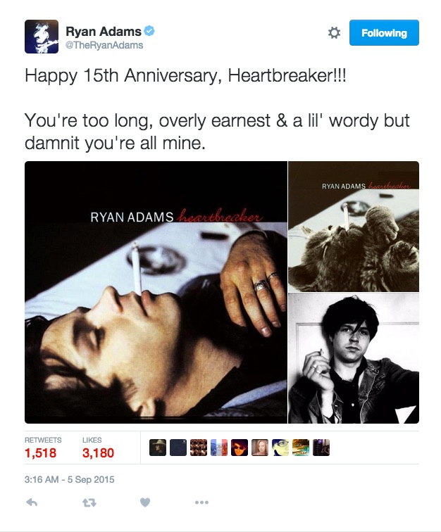 Ryan Adams Tweet