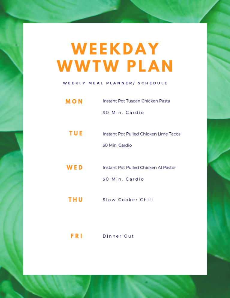 weekday wwtw plan
